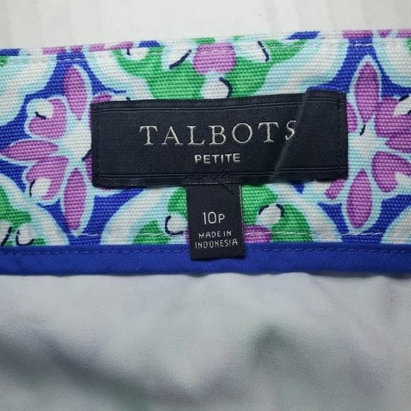 Talbots Straight Mini Skirt 10P Floral Lined Side Zip Tropical - Picture 6 of 8